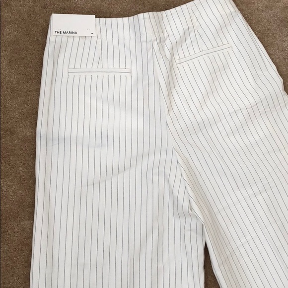 Ann Taylor Marina Pant (White w/ Black Pinstripes) - Picture 2 of 7